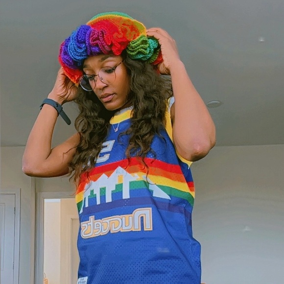 Colorful Rainbow Handmade Ruffle Hat - Picture 3 of 6